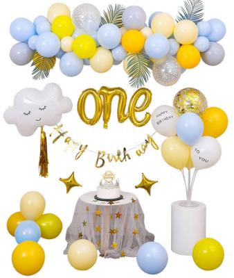 China kids birthday party 1st cloud  one foil and latex party birthday balloons garland kit for boy and girl birthday decoration for sale