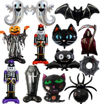 China 2023 new arrival bat pumpkin skull ghost different types helium Halloween foil balloon for happy Halloween party for sale