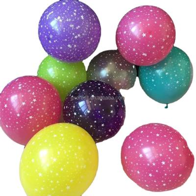 China Wholesale  12inch latex balloon party decoration high quality printing star printed assorted color balloons for sale
