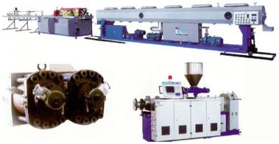 China PVC Plastic Pipe Extrusion Line , PVC Twin Pipe Machine Plastic / Extruder for sale