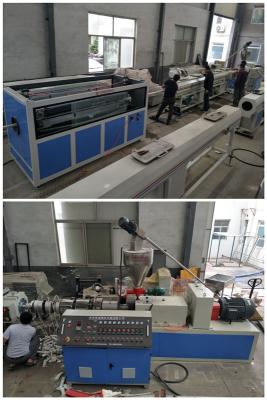 China 50mm To 160mm PVC Pipe Production Line, Conical Twin Screw Plastic Pipe Extruder for sale
