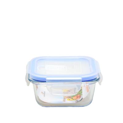 China 300ML Square Glass Food Storage Containers BPA Free With Airtight Lids for sale