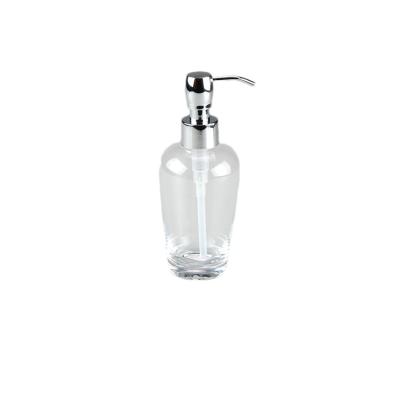 China 11OZ Crystal Glass Soap Dispenser Bottles Countertop Glass Jar Hand Soap for sale