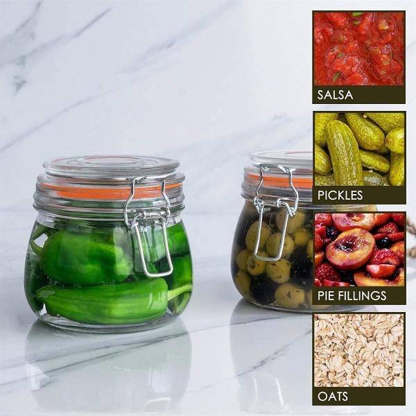 Quality Modern Empty Glass Jars Transparent Leakproof Glass Lid Canisters for sale