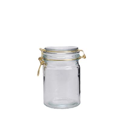 Cina Vaso di vetro vuoto di alta qualità Contenitore di vetro cristallino da 750 ml per salsa in vendita