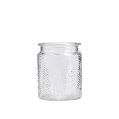 China Home Scented Glass Jar Candles 12OZ Small Candle Glass Holders Smooth for sale
