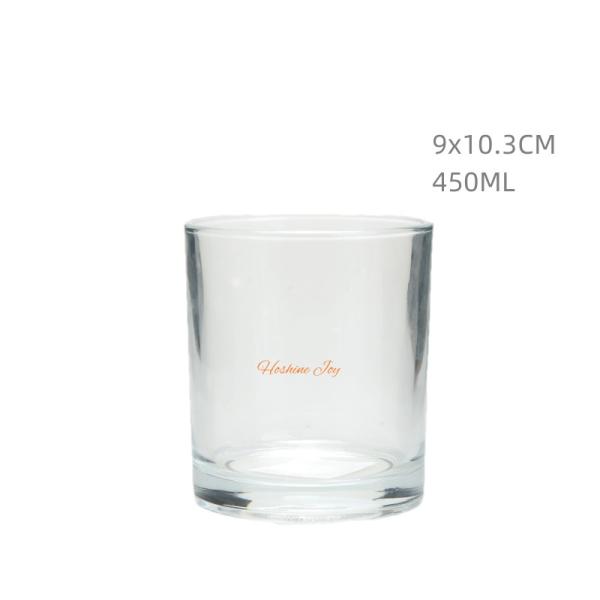 Quality 16OZ Cystal Clear Glass Candle Holders Aromatherapy Votive Candle Jar for sale