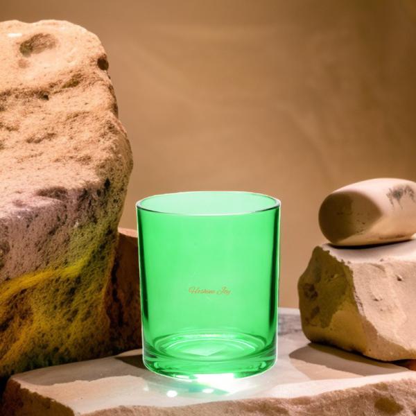 Quality 16OZ Green Glass Votive Candle Holders Jar Meticulously Handcrafted for sale