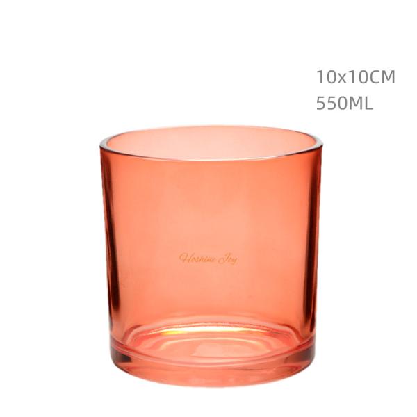 Quality Large Red Glass Votive Candle Holders 4 Inch Soy Wax Candle Jars for sale