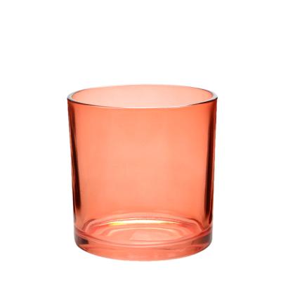China Large Red Glass Votive Candle Holders 4 Inch Soy Wax Candle Jars for sale