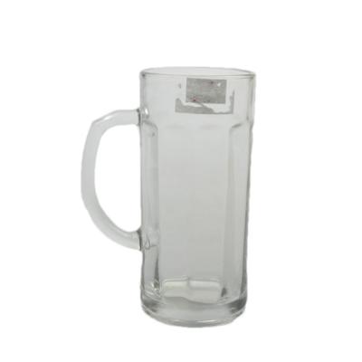 China 385ML Large Glass Beer Mug Clear Heavy Beer Glasses Cylindrical for sale