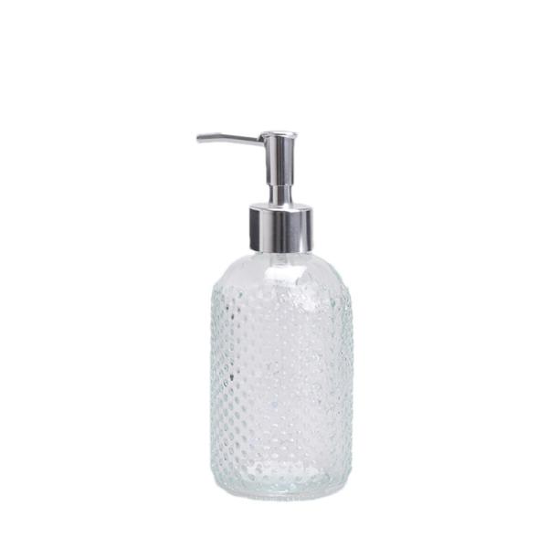 Quality Cylinder Reusable Glass Soap Dispenser Bottles Closure Screw On Type Design for sale