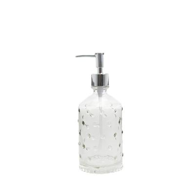 China Clear Glass Soap Dispenser Bottles 500ML Capacity Screw On Closure Type for sale