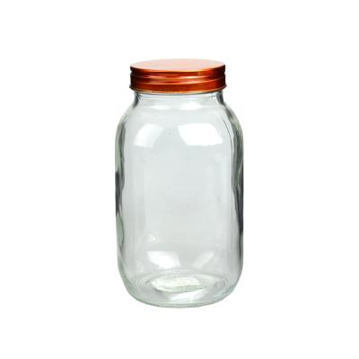 China OEM 950ML Jar de vidro Mason armazenamento de alimentos forma redonda e quadrada à venda