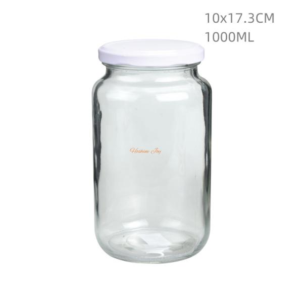 Quality Storage Transparent Mason Glass Jar 1000ML Large Capacity FDA for sale