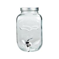 Quality Home Glass Beverage Dispenser 4L Glass Juice Dispenser With Spigot for sale