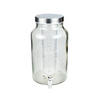 Quality Cylinder Glass Iced Tea Dispenser With Spigot Vintage FDA Standard for sale