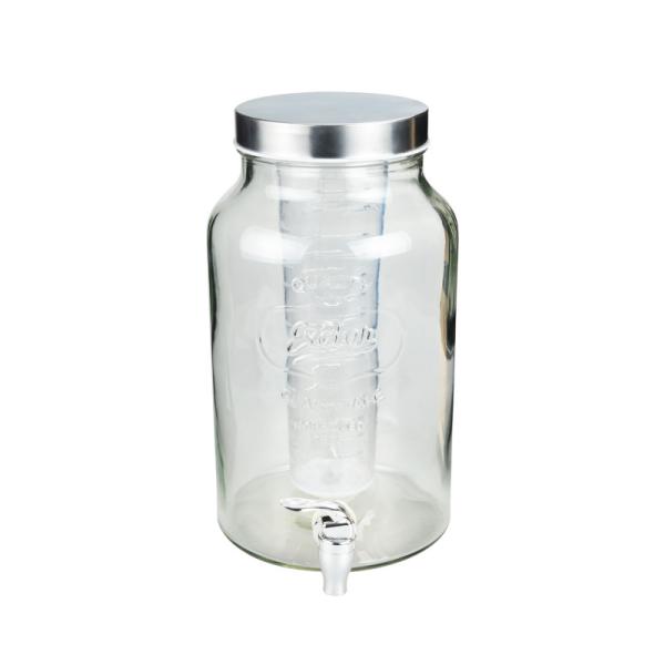 Quality Cylinder Glass Iced Tea Dispenser With Spigot Vintage FDA Standard for sale