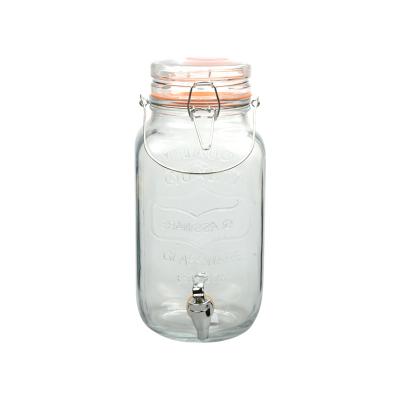 China Dispensador de bebidas de vidrio cuadrado de gran tamaño Dispensador de bebidas de vidrio transparente en venta