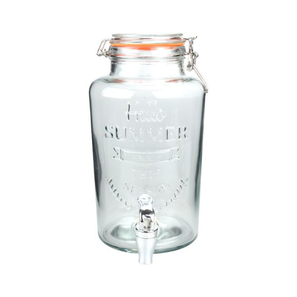 Quality OEM Cold Drink Glass Beverage Dispenser Round With Airtight Lid for sale