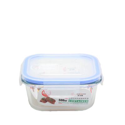 China Non Toxic 500ML Glass Food Storage Containers With Locking Lids Leak Proof for sale
