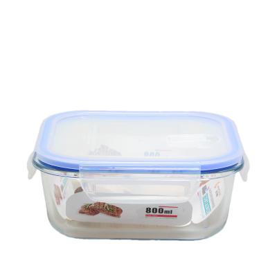 China OEM Reusable Glass Food Storage Containers Rectangular Shape for sale