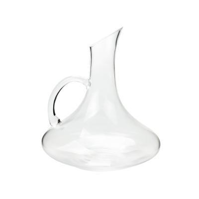 China Crystal Lead Free Glass Wine Decanter With Handle Dishwasher Safe for sale