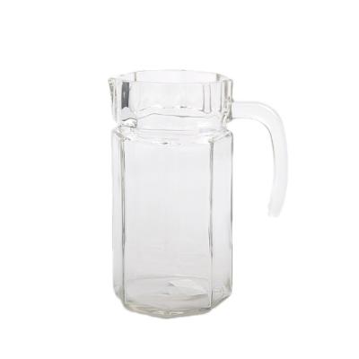 China OEM Clear Glass Water Jug Transparent Kitchen Glass Drink Pitcher for sale