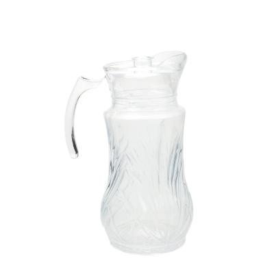 China OEM 1550ML Glass Water Carafe Crystal Glass Tea Pitcher With Lid PP for sale