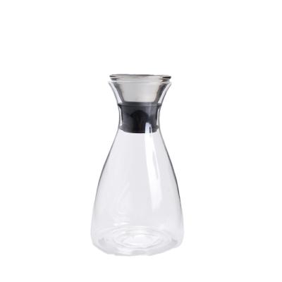 China 1120ML Lead Free Glass Water Pitcher Clear With Stainless Steel Stopper for sale