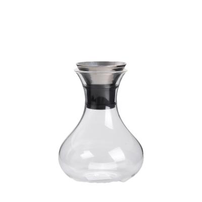 China Gran jarra de agua de vidrio con boca de acero inoxidable de 1000 ml en venta