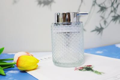 China Refillable Glass Hand Foaming Soap Dispensers with Silver Pump for Bathroom Kitchen for sale