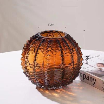 Chine Vases en verre globes d'ambre pour les pièces de centre de table décor Vase pour le salon Entree étagère Bureau à vendre