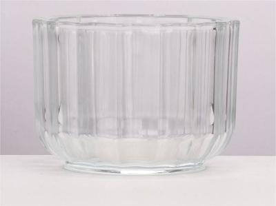 China 350ml Ribbed Glass Votive Candle Holders for Weddings Parties and Home Decor for sale