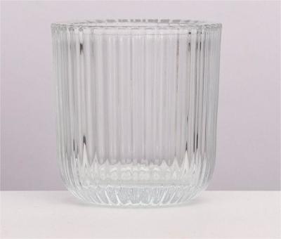 Cina 150ml Portacandele in vetro rotondo e trasparente per la festa di nozze in vendita