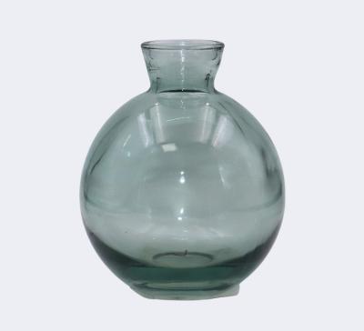 China H9cm Green Transparent Modern Glass Vase for Home and Office Decor Elegant Flower Holder à venda