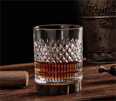 China 335ml Embossed Clear Glass Tumbler Water Cups Classic Daily Use for Whisky and Beverage for sale