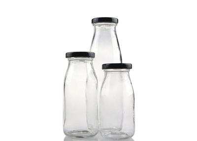 China 200ml 250ml 350ml Glass Juice Bottles , Unique Glass Drinking Bottles for sale