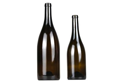 China Frosted Empty 750ml Wine Bottles / Dark Green Shatterproof Glass Water Bottle for sale