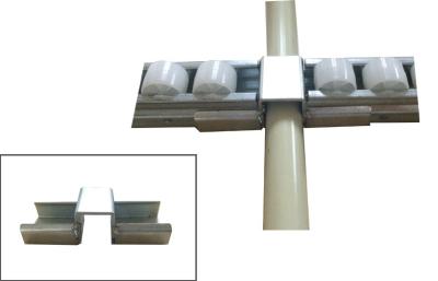 China Ruedas blancas plásticas galvanizadas hierro de acero del conector de la pista del rodillo en venta