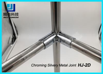 China Chrome 90 Degree Vertical Metal Joint Chrome Pipe Connectors For ESD Pipe Rack for sale