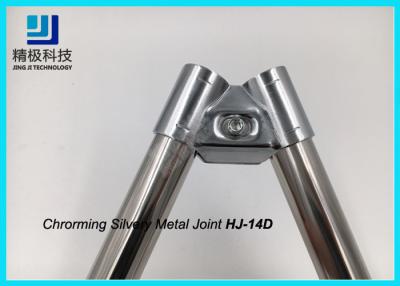 China Oblique Double Chrome Pipe Connectors Clamp Clip Lean Tube For Floor Display Board for sale