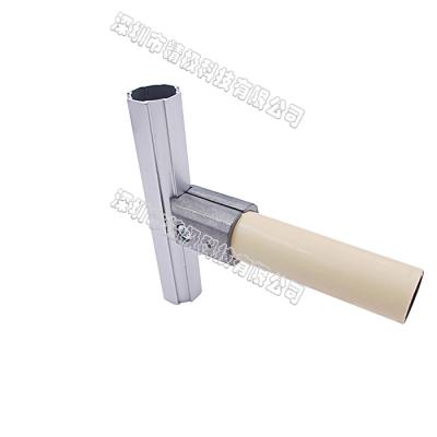 China Sanding Surface Aluminum Pipe Joints AL-61 Reusable For Connecting PE Round Pipe for sale