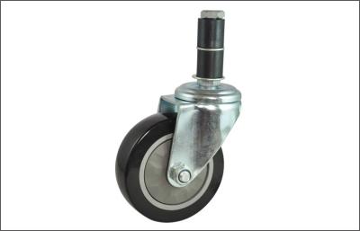 China PVC Adapter Stem Swivel Caster Wheels with Single / double Axle for sale