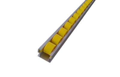 China 40MM Yellow First In First Out Flow Roller Curtain Track With 4000mm Per Bar for sale