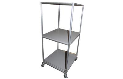 China Industrial 2 Tier Caster Steel Pipe Rack By Aluminum Pipe And Pipe Joints for sale