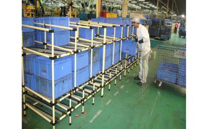 China Lean Plastic Coated Steel Pipe Storage Rack System 1.5mm Thickness Flexible Pipe for sale