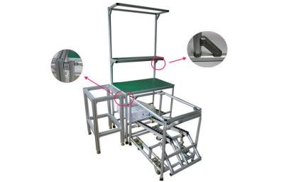 China Durable Aluminum Frame Pipe Workbench Easy Disassembly Pipe Rack Workbench for sale