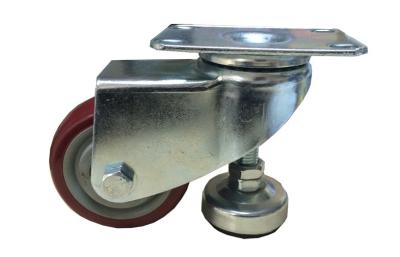 China Metal Pipe Adjuster PVC / PU Heavy Duty Caster Wheels for Pipe Rack System for sale