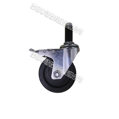 China Anti Static Trolley Wheels With Brakes Rubber Material Small Friction for sale